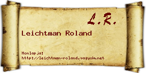 Leichtman Roland névjegykártya